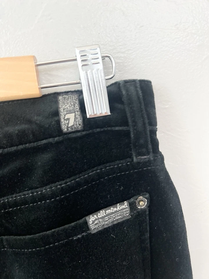 7 For All Mankind Bootcut Pants Velvet Chocolate Black Sz28 6 Low-rise 5 pocket - Image 4 of 4