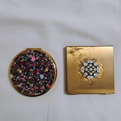 Vintage Powder Compact Compacts Set Of Two Volupte + Elgin American