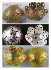 110 Silver/Gold/Bronze Plated Large Flower Bead Caps 24x11mm S142-S144