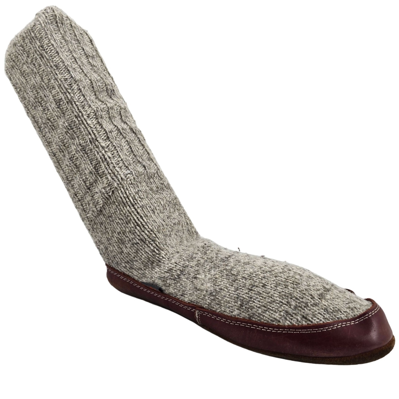 SAOLA Calzini comodi pantofole donna ghianda 10 5 11 5 lana straccio grigio suola pelle