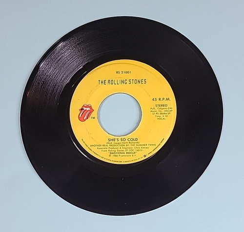 1980 The Rolling Stones Vinyl RPM Record She's So Cold & Send It To Me, RS 21001