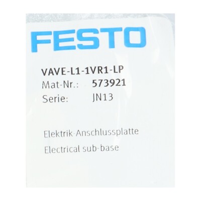 Festo VAVE-L1-1VR1-LP New NFP Sealed