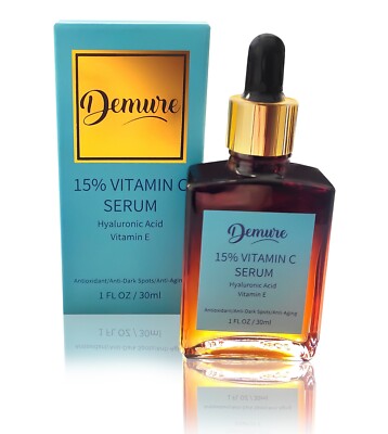Demure 15% Vitamin C Serum mit Hyaluronsäure und Vitamin E - 30ml NEU