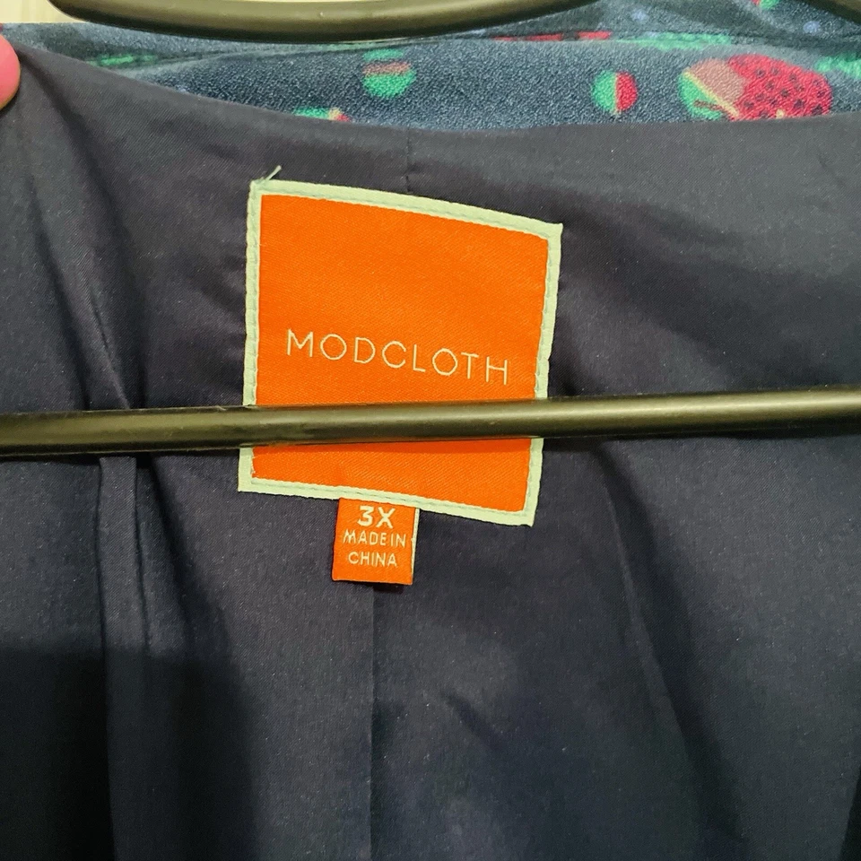 ModCloth Blazer Fully Lined Women’s Plus Size 3X- Blue Stargazing - Image 4 of 4