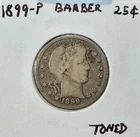 1899 P Barber Quarter 90% Silver KM 114 Album-toned 125 year old coin-*FREE Ship