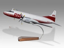 Convair 580 F DHL Desk Wood Airplane New Model Large Scale 1/72