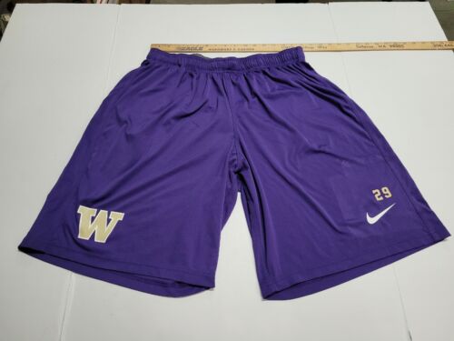 Short d'entraînement violet Washington Huskies Football Nike Dri Fit XXL joueur porté  - Photo 1/8