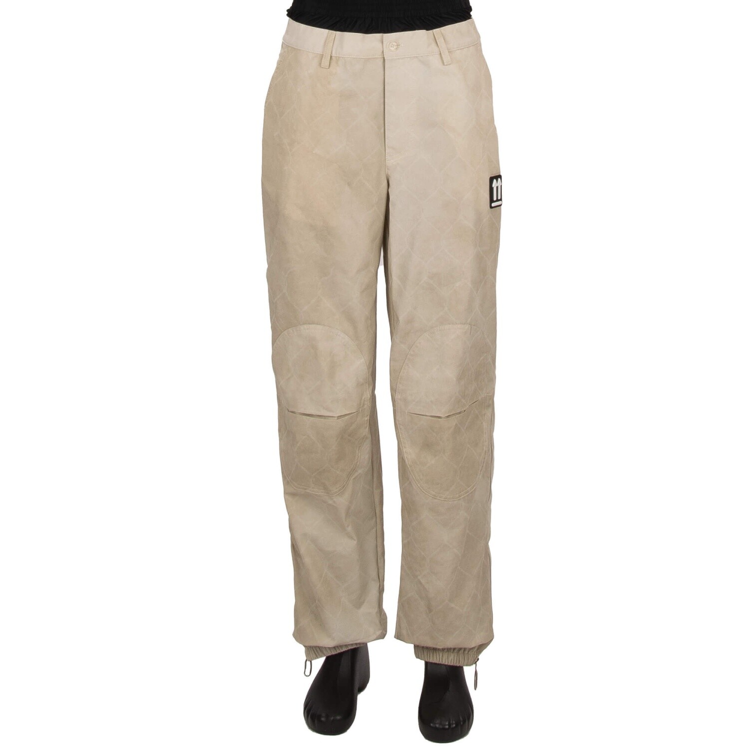 OFF-WHITE Virgil Abloh Extended Chino Hose Reißverschlüsse Logo Beige Schwarz S