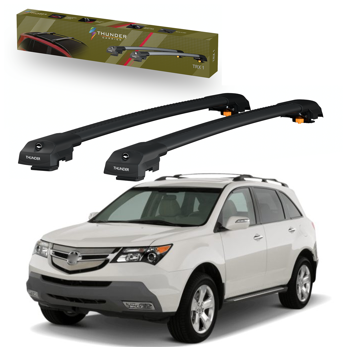 For Acura Mdx 2007-2013 Black Aluminium Roof Racks Cross Bars Anti