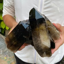 4.3lb Natural Smoky Black Quartz Crystal Cluster Raw Mineral Specimen
