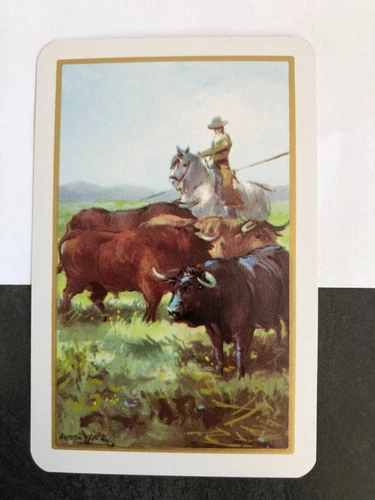 Vintage Art Cowboy Swap Playing Card: Matador Bullfighter Bull Fighter Vazquez - Picture 3 of 6