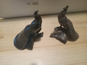 Metal Peacock Lot of Two(2) 4" Tall