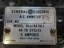 GE 8AB18A7AL1 0-100A Ammeter