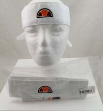 Ellesse Unisex Passa Bandana X 2 One Size White Embroidered Logo Badge New F1