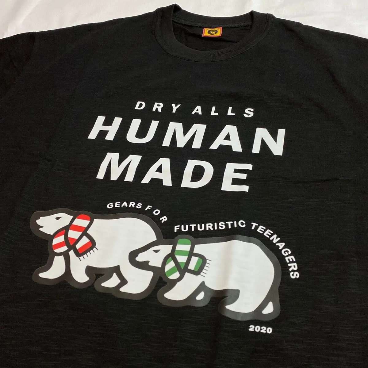 Black HUMAN MADE 2020 Polar Bears T-Shirt size XL. NIGO Limited Release Dry  Alls