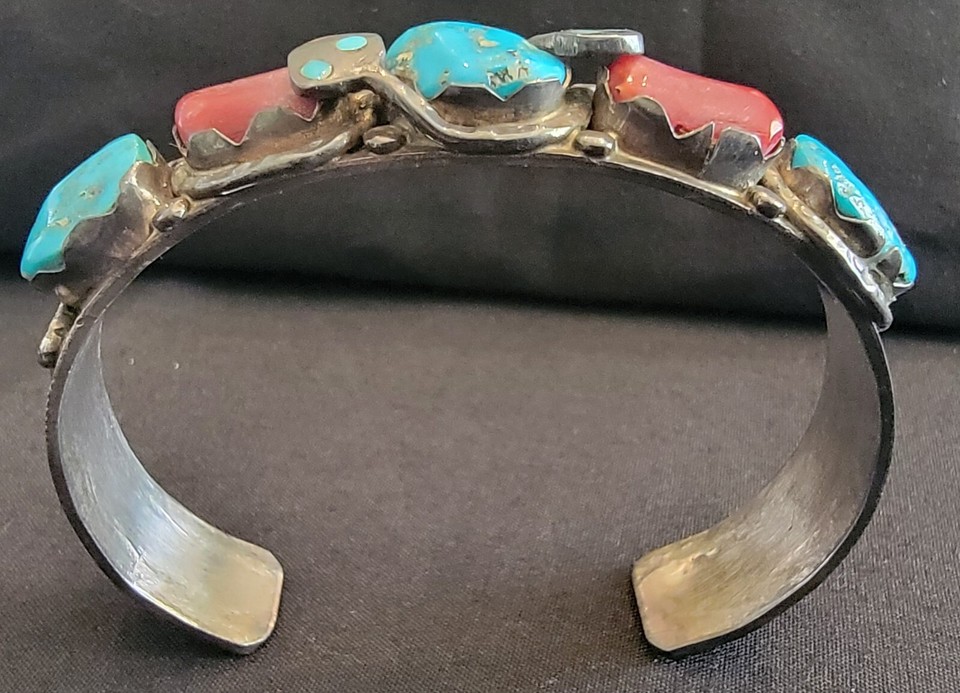 Effie Calavaza Zuni Turquoise & Red Coral Set eBay