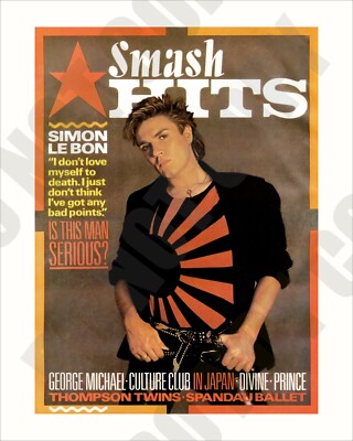 1984 Smash Hits Magazine Cover Simon Le Bon Duran Duran Tour 8x10 Photo