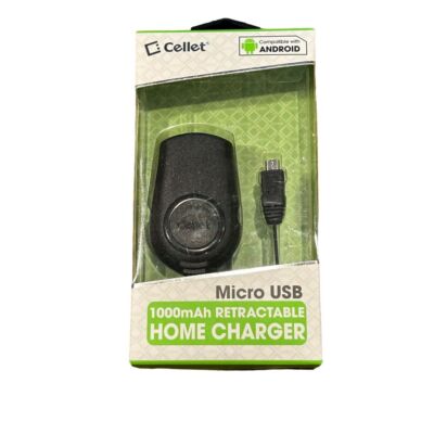 NWT Cellet Android MicroUSBb1000mAh Retractabke Home Charger unopened