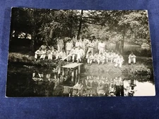 T3-73 VINTAGE MILITARY POST CARD - MILITARY MEN GROUP PHOTO BY POND