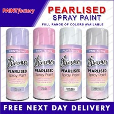 Pearlised Shimmer Aerosol Spray Paint 400ml in White Silver Lilac Art Crafts -P2