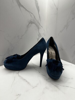 Stuart Weitzman Pumps Damen / EU 39, Wildleder, Plateau, Gummisohle, Blau-Grün