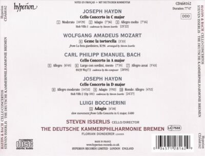 HAYDN, CPE BACH: CELLO CONCERTOS NEW CD