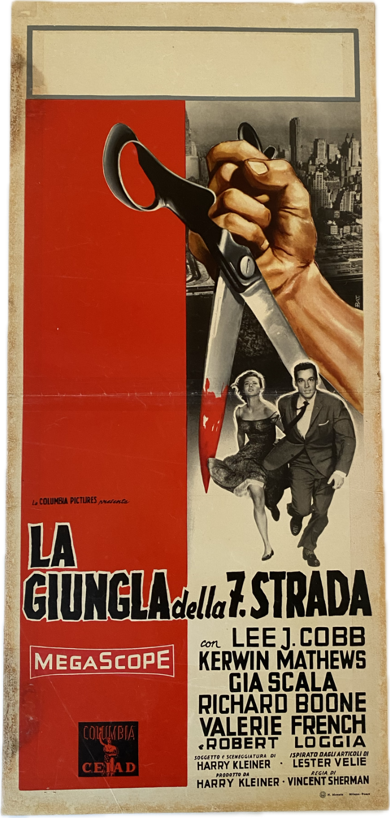 Locandina originale film La giungla della settima strada (1957) - Regia di Robert Aldrich, Vincent Sherman
