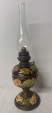 Lampe à pétrole spéciale en verre et faïence art nouveau en 2 partie réform bren