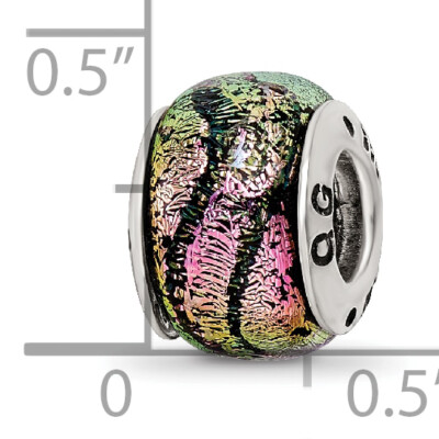 Silver Reflections Pink Dichroic Glass Bead QRS1455 | eBay