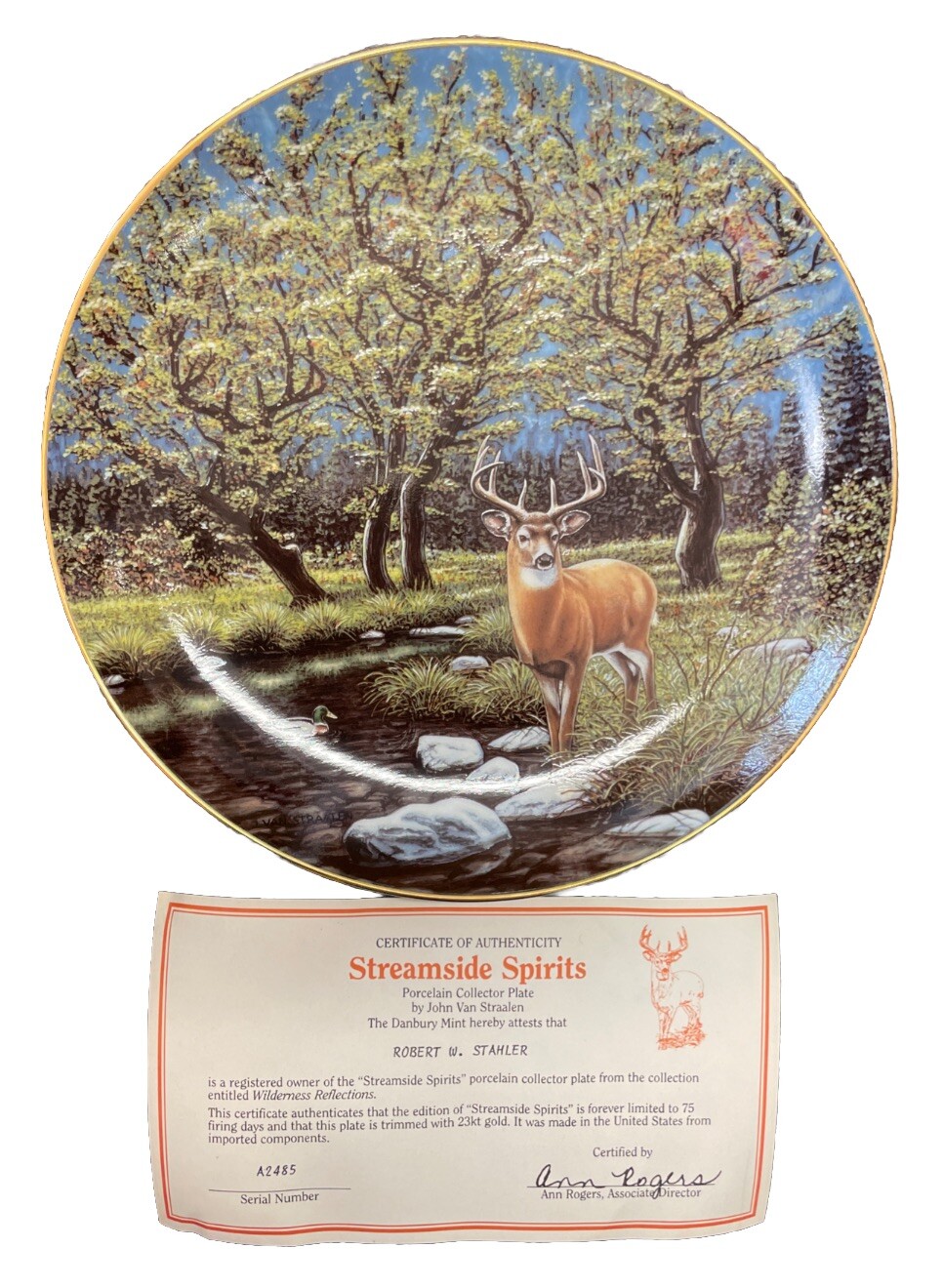Streamside Spirits Wilderness Reflections Danbury Mint Straalen Collector Plate