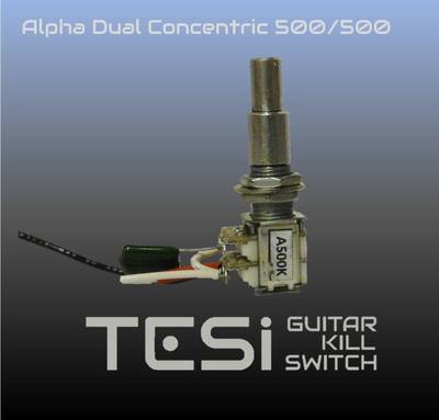 Tesi Alpha Dual Concentric Potentiometer 500k/500k with Center Detent