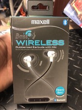 Maxell Bass 13 Wireless Rubberized Earbuds w/ Mic Bluetooth