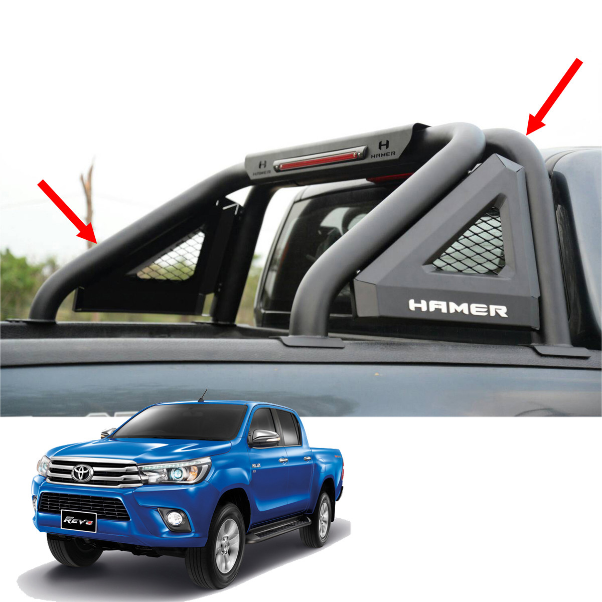 HC CARGO Toyota Hilux Revo/Rocco OEM Sport Bar Stainless Steel Roll Bar 20152022