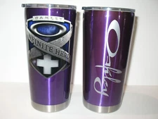 Oakley Infinite Hero vinyl epoxy sealed on 20oz Boelter Metallic Purple Tumbler 
