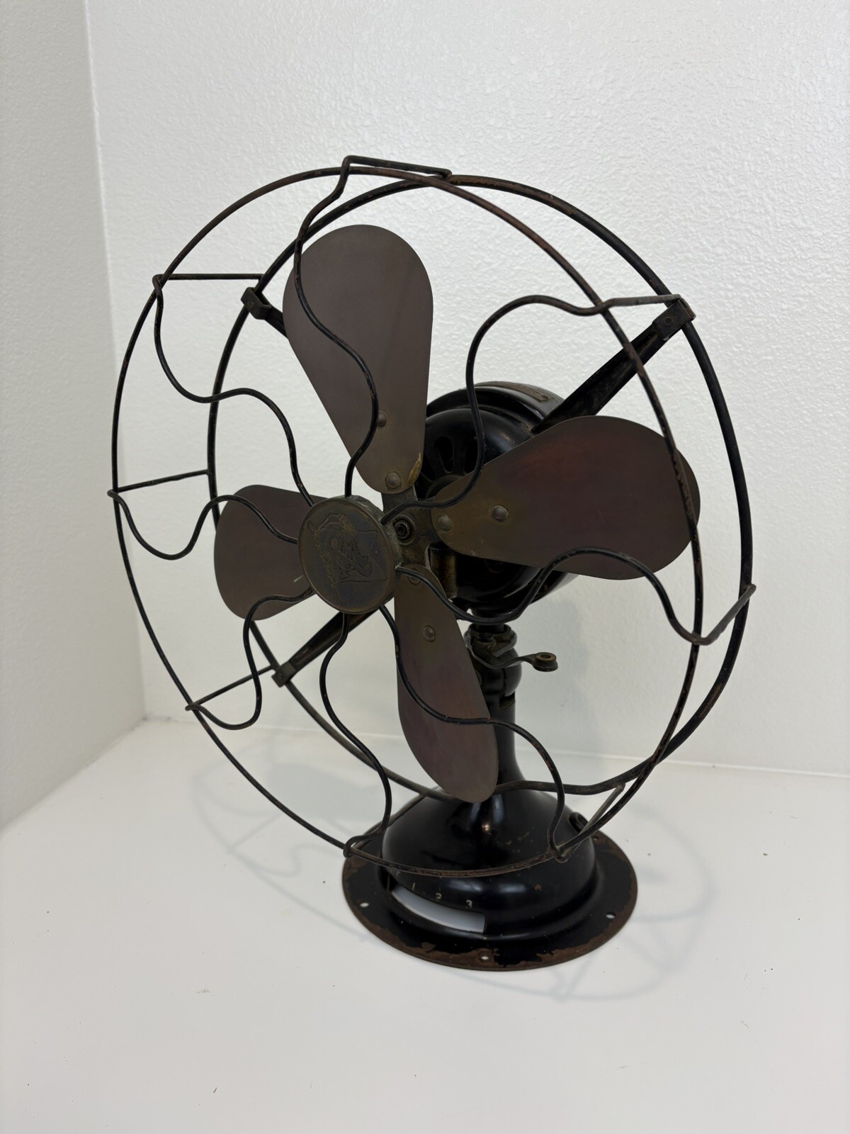 Antique R&M Electric Model 2410 4-Brass Blade Robbins & Myers Fan Requires Rewiring  
