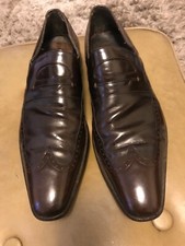 Dolce & Gabbana Brown Leather Penny Dress Loafers Size 7 Vintage 