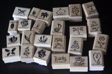 Stamp'n Up Rubber Stamps Year Round Cheer +Watercolor Minis  Lot 24 Retired 2001
