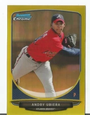 Andry Ubiera 2013 Bowman Chrome Prospect YELLOW REFRACTOR SP #159 BRAVES 08/10