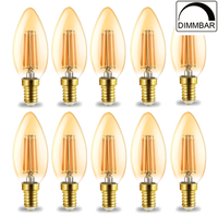 10 Dimmbar Led Leuchtmittel Birne E14 Sockel 4W Filament Vintage 2200K 400 Lumen