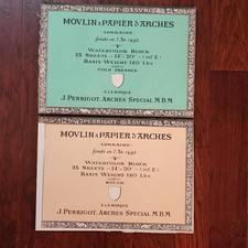 Vintage Watercolor Block Movlin Papier JArche...
