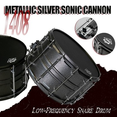 Beatello Shell Metal Snare Drum 14 x 8'' Low Frequency Heavy Duty Silver