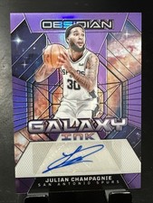 Julian Champagnie 2023-24 Panini Obsidian Galaxy Ink Auto Purple Flood /49 SPURS