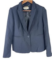 HOBBS Women Blazer Size 8 Nile Jacket Navy Tweed Coat