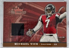 2005 Ultra #TK/MV Michael Vick TD Kings Jerseys Red Atlanta Falcons  Game Worn!