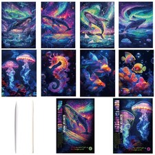 Scratch Paper Art Set for Kids Adults Magic Rainbow Scratchboards for DIY Art...