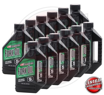 12x Motorcycle Fork Oil 5W Maxima Advanced Formula Anti-Foaming 16oz 54916 CASE