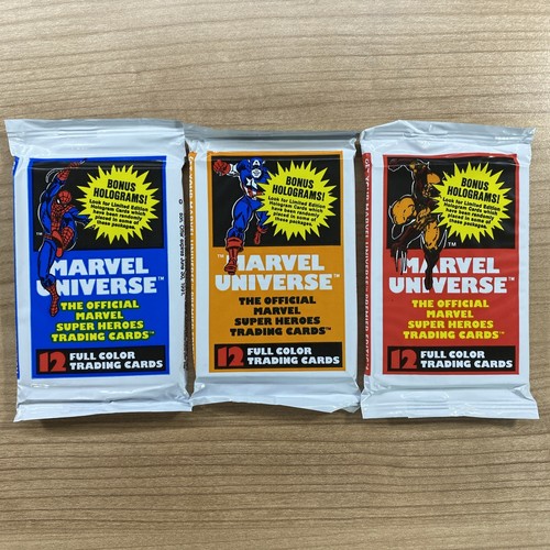 Factory-Sealed 1990 Marvel Universe Lot of 3 Card Packs Unopened Impel