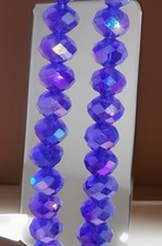Dark Sapphire AB Faceted Rondelle Bead 8mm Qty:25