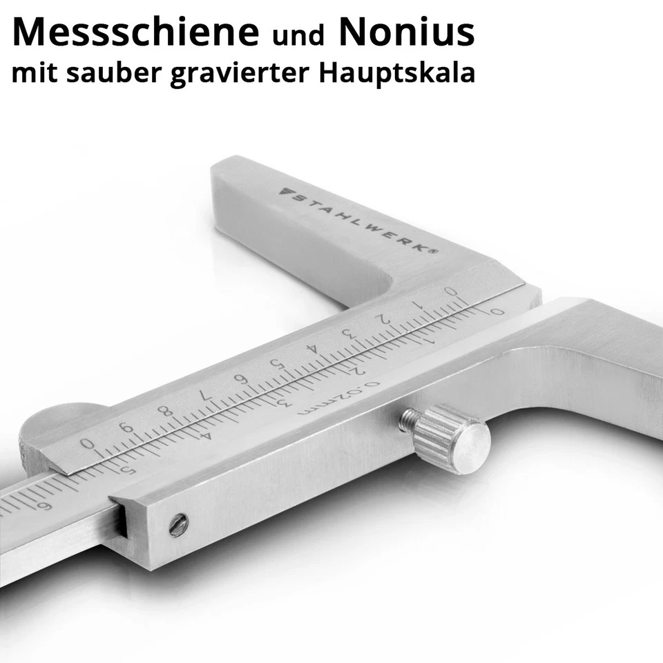 STAHLWERK Tiefenmessschieber 0-200 mm DIN 862 Tiefenlehre Schieblehre Messlehre - Bild 4 von 4