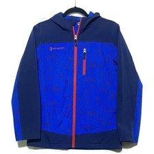 Free Country Zip Up Hoodie Jacket Youth Size 14-16 XXL Softshell Blue and Black